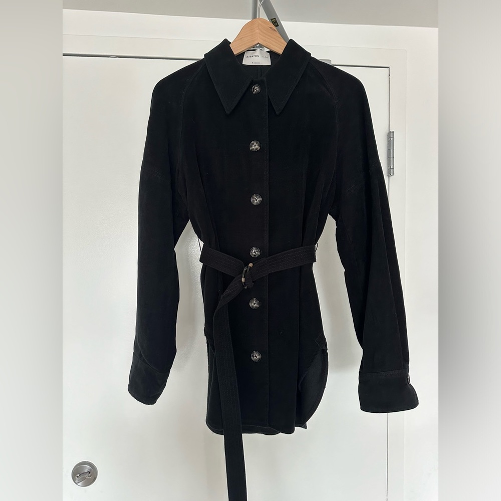 Babaton Faux Suede Jacket With Belt